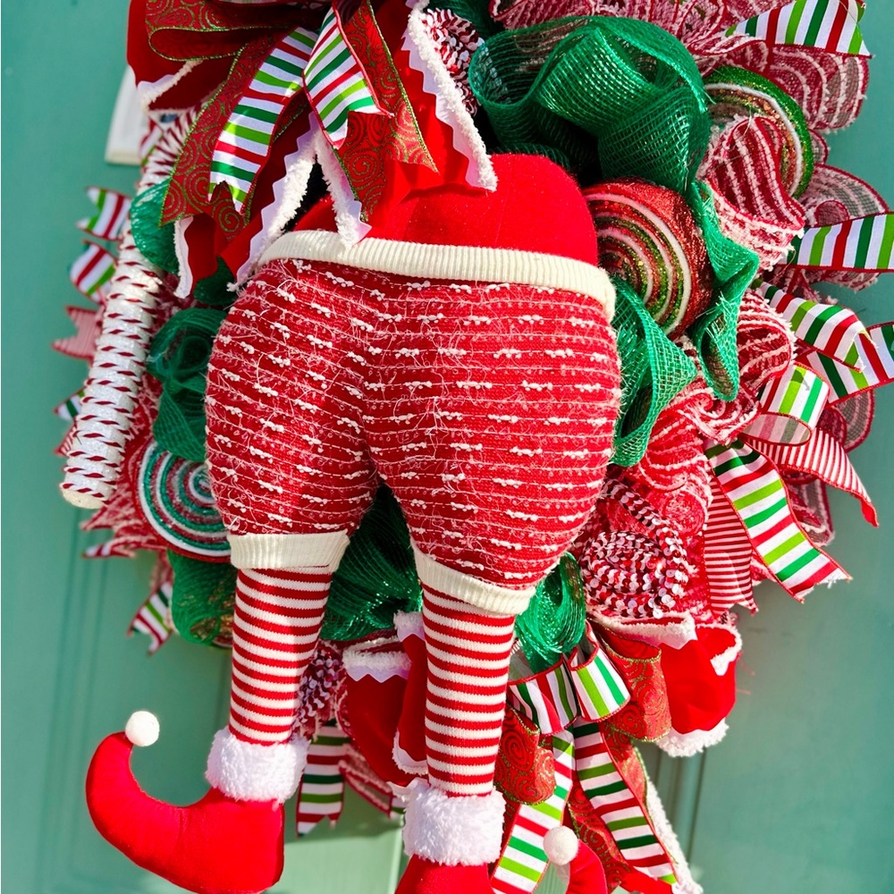 Festive Red and Green Holiday Wreath